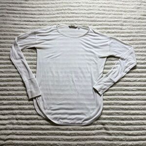 Athleta Women's White Knit Long Sleeve Crew Neck Pullover T-Shirt